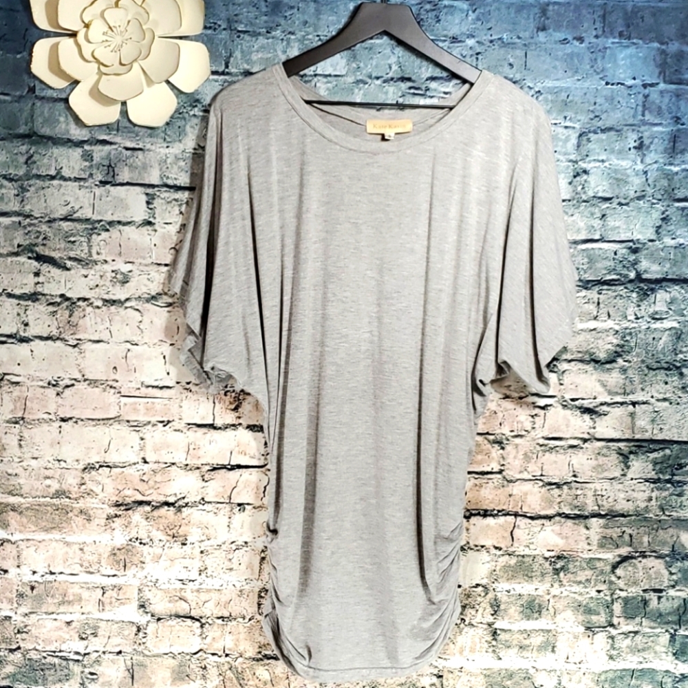 5/$30 🎀 Kate Kasin | Gray Gypsy Boho Athleisure Tunic Top